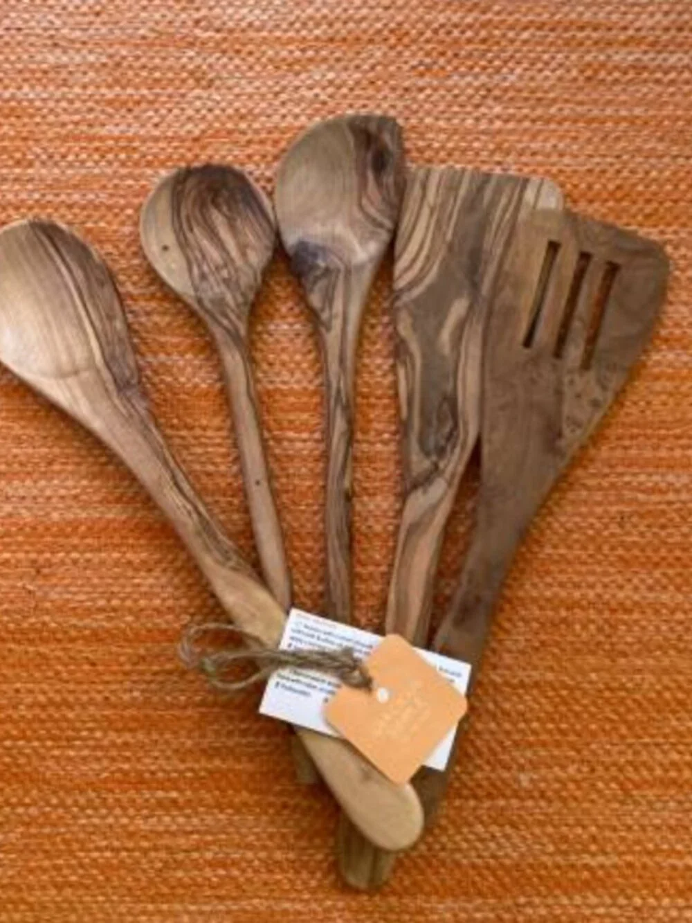 Brand NEW Handcrafted Olive Wood Kitchen Utensil Set (5 Pieces)